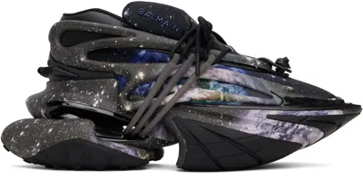 BALMAIN MULTICOLOR UNICORN LOW EARTH & STARS PRINT SNEAKERS