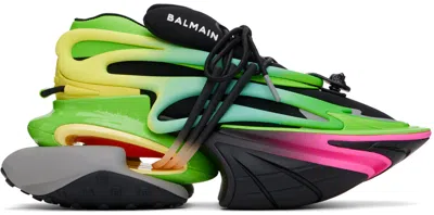 Balmain Multicolor Unicorn Sneakers In Eah Noir/multico