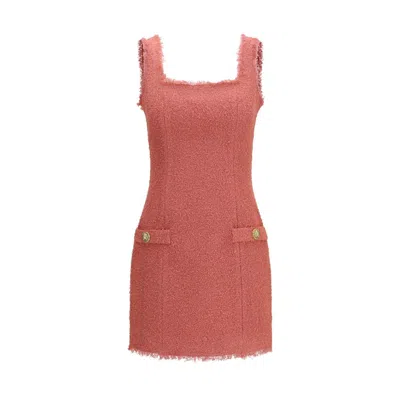 Balmain Multicolor Wool Oves Aries Casual Dress In Pink