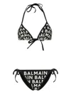 Balmain Multicolour Triangle Bikini With Adjustable Ties In Black