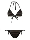 Balmain Multicolour Triangle Bikini With Adjustable Ties In Black