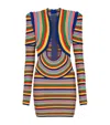Balmain X Disney The Lion King Roll-knit Plunge Mini Dress