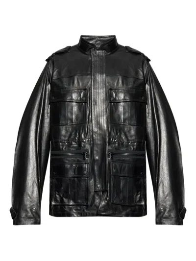 BALMAIN MULTIPLE-POCKET LEATHER JACKET