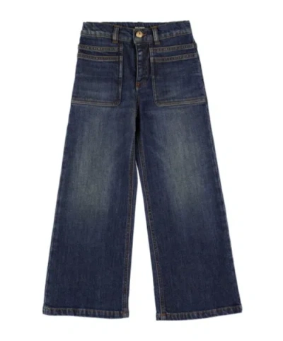 Balmain Kids' Multi-pocket Jeans In Blue