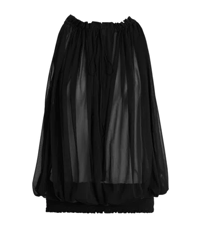 Balmain Sleeveless Muslin Top In Black