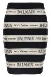 Balmain Ribbon Motif Short Jacquard Skirt In Black