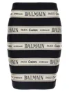 Balmain Ribbon Motif Short Jacquard Skirt In Black