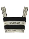 Balmain Striped Jacquard Crop Top In Multi