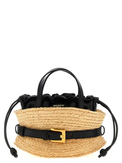 Balmain Natural Shuffle Mini Bag In Brown