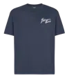 Balmain Navy Blue Cotton T-shirt In Navy Blue