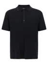 Balmain Textured Black Knitted Polo With Classic Collar In Multi