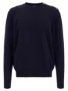 Balmain Classic Crew Neck Sweater In Blue