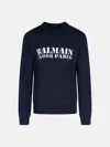 Balmain Navy Merino Wool Sweater