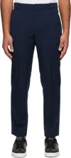 Balmain Navy Straight-leg Tailored Wool Trousers In Blue