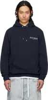 Balmain Gel Logo Hoodie In Spl Marine Fonce/gri
