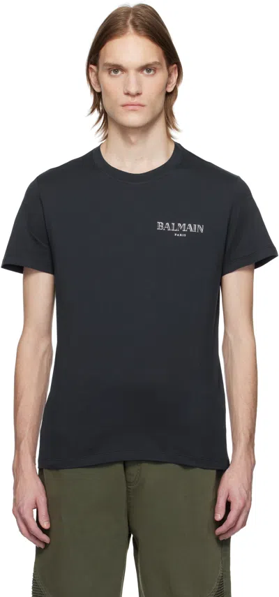 BALMAIN NAVY VINTAGE GEL T-SHIRT