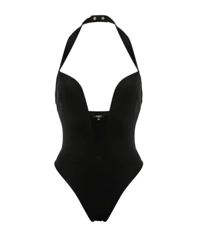 BALMAIN NECK-HANGING SWIMSUIT