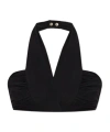 Balmain Neck-hanging Swimsuit Top In Black