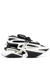 Balmain Neoprene And Calfskin Trainers With Sculptural Sole In Black
