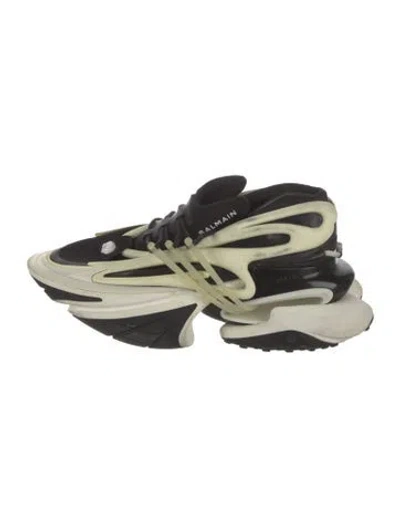 Pre-owned Balmain Neoprene Chunky Sneakers In Black/white