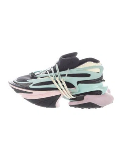Pre-owned Balmain Neoprene Chunky Sneakers In Green
