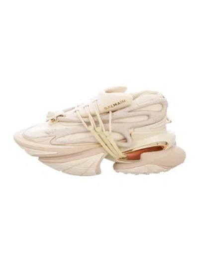 Pre-owned Balmain Neoprene Chunky Sneakers In Neutrals