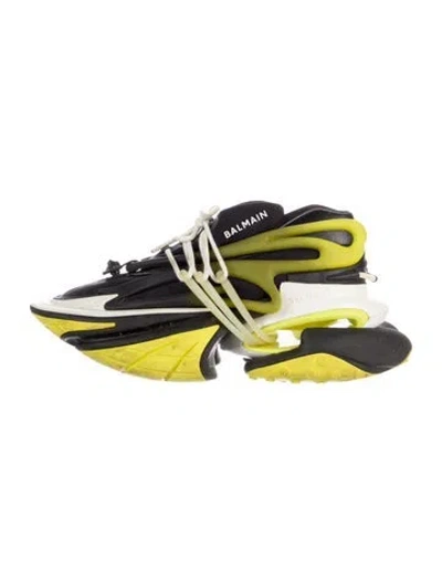 Pre-owned Balmain Neoprene Colorblock Pattern Sneakers In Multi