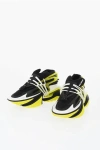 Balmain Neoprene Unicorn Sneakers With Leather Trims In Black