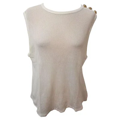 Pre-owned Balmain Net Tank Top Size S In Gray