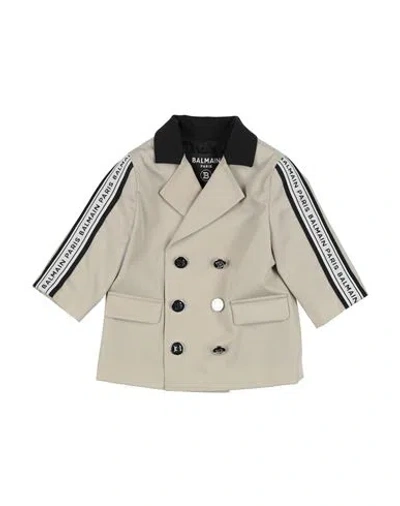 Balmain Babies'  Newborn Boy Blazer Beige Size 3 Cotton, Elastane In Nude