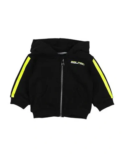 Balmain Babies'  Newborn Boy Sweatshirt Black Size 3 Cotton