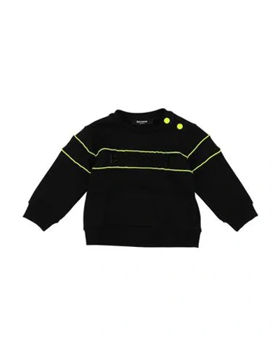 Balmain Babies'  Newborn Boy Sweatshirt Black Size 3 Cotton