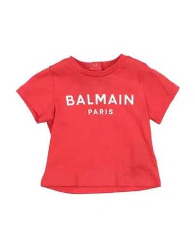 Balmain Babies'  Newborn Boy T-shirt Red Size 3 Cotton