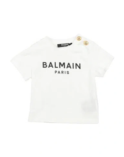 Balmain Babies'  Newborn Boy T-shirt White Size 3 Cotton