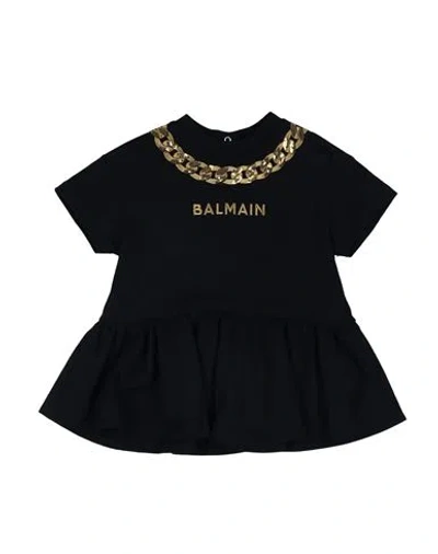 Balmain Newborn Girl Baby Dress Black Size 3 Cotton