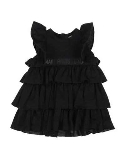 Balmain Newborn Girl Baby Dress Black Size 3 Cotton