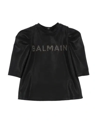 Balmain Newborn Girl Baby Dress Black Size 3 Viscose, Polyamide, Elastane