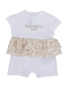 BALMAIN BALMAIN NEWBORN GIRL BABY JUMPSUITS & OVERALLS WHITE SIZE 1 COTTON