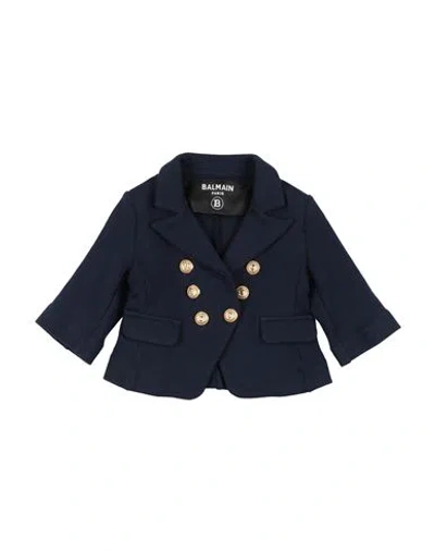 Balmain Babies'  Newborn Girl Blazer Navy Size 3 Cotton In Black