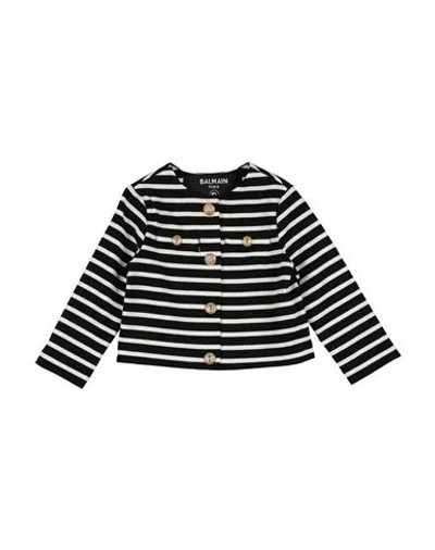 Balmain Babies'  Newborn Girl Jacket Black Size 3 Viscose, Polyamide, Elastane