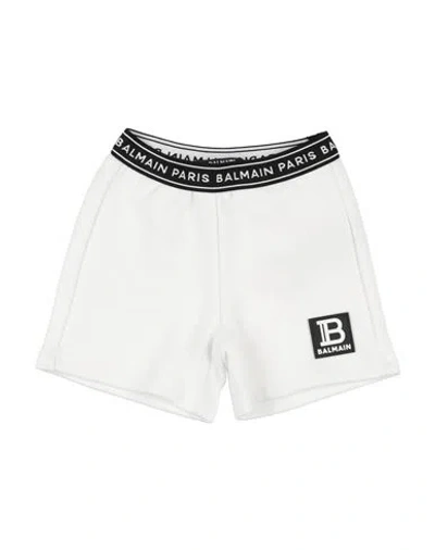 Balmain Babies'  Newborn Girl Shorts & Bermuda Shorts White Size 3 Cotton, Polyester, Polyamide, Elastane