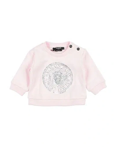 Balmain Babies'  Newborn Girl Sweatshirt Pink Size 3 Cotton, Elastane