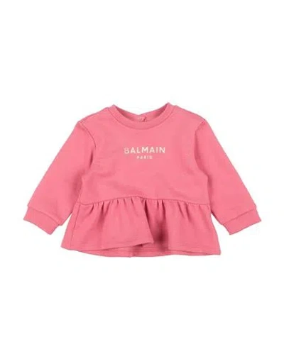 Balmain Babies'  Newborn Girl Sweatshirt Pink Size 3 Cotton, Elastane