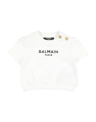 Balmain Babies'  Newborn Girl Sweatshirt White Size 3 Cotton