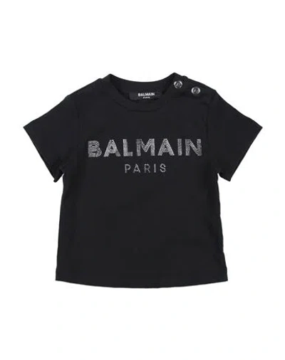 Balmain Babies'  Newborn Girl T-shirt Black Size 3 Cotton