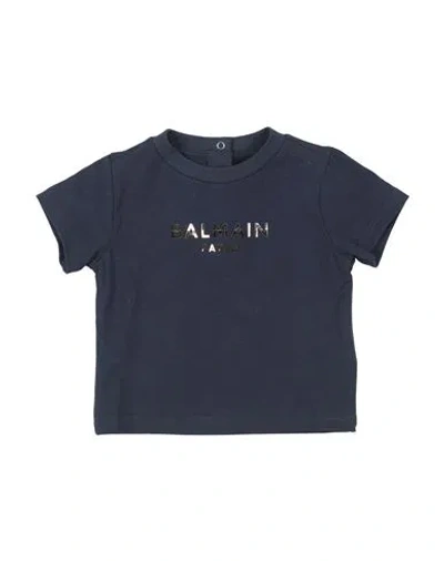 Balmain Babies'  Newborn Girl T-shirt Midnight Blue Size 3 Cotton, Elastane