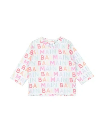 Balmain Babies'  Newborn Girl T-shirt White Size 3 Cotton