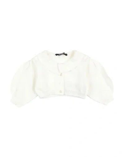Balmain Babies'  Newborn Girl Wrap Cardigans Ivory Size 3 Cotton, Cashmere In White