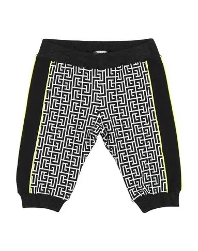 Balmain Babies'  Newborn Pants Black Size 3 Cotton, Elastane