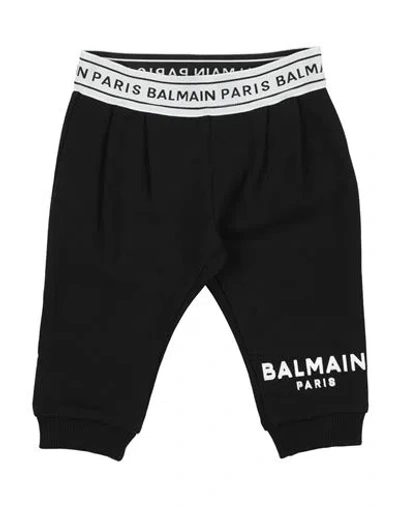 Balmain Babies'  Newborn Pants Black Size 3 Cotton, Polyester, Polyamide, Elastane